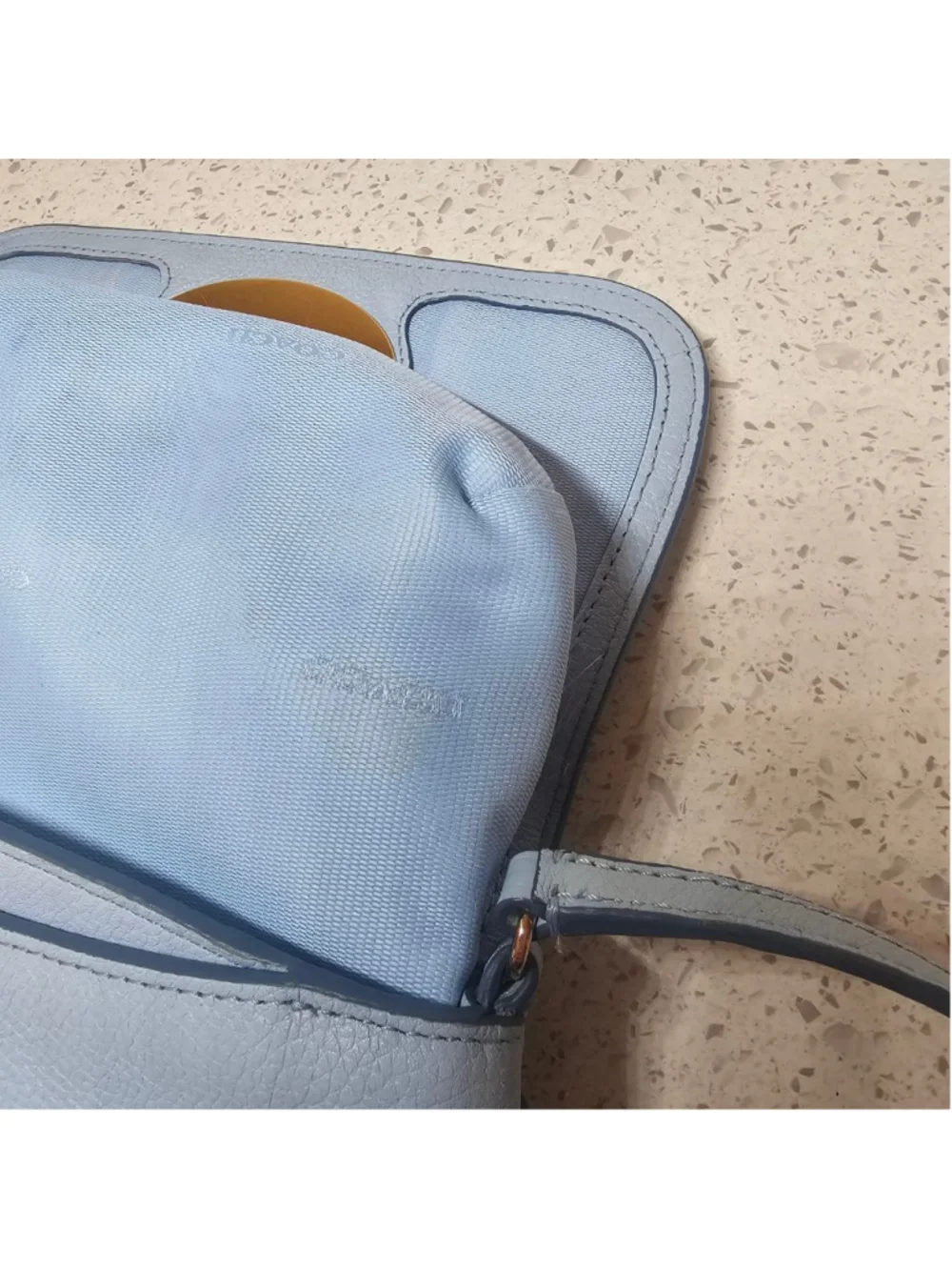 Coach Blue Pebbled Leather Turnlock Crossbody Bag